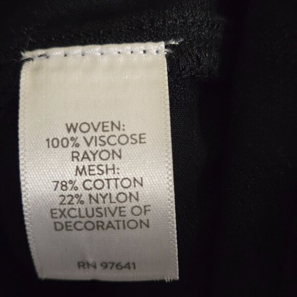 J. Jill NWT Black Lace Detail Pullover Top Balloon Lace Detail Sleeve Size M - Picture 9 of 10